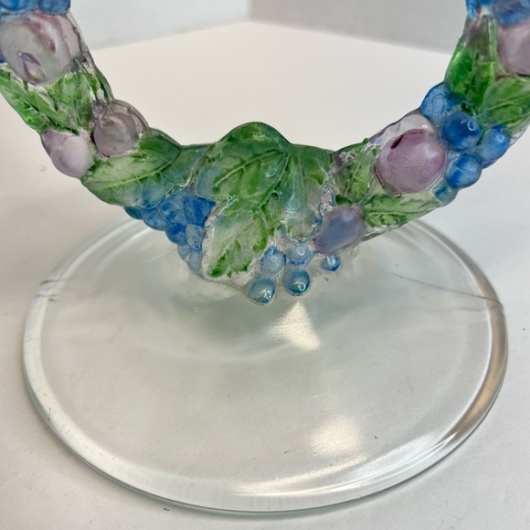 VTG MCM Indiana Glass Garland Grapevine Double Taper Candlestick Holder Superb! - Picture 5 of 11